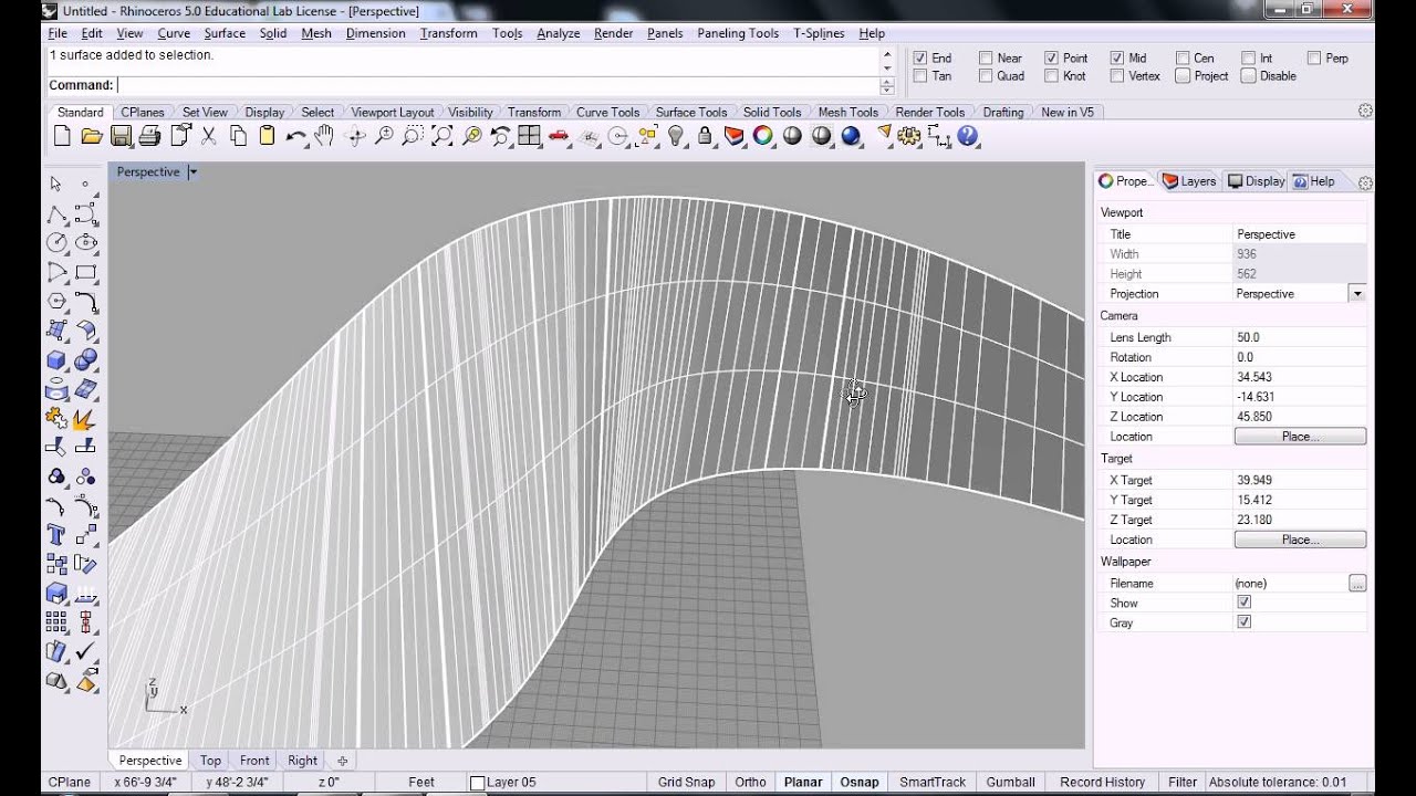 80 - Rhino - Crv from 2 Views   Sweep 2 Rails