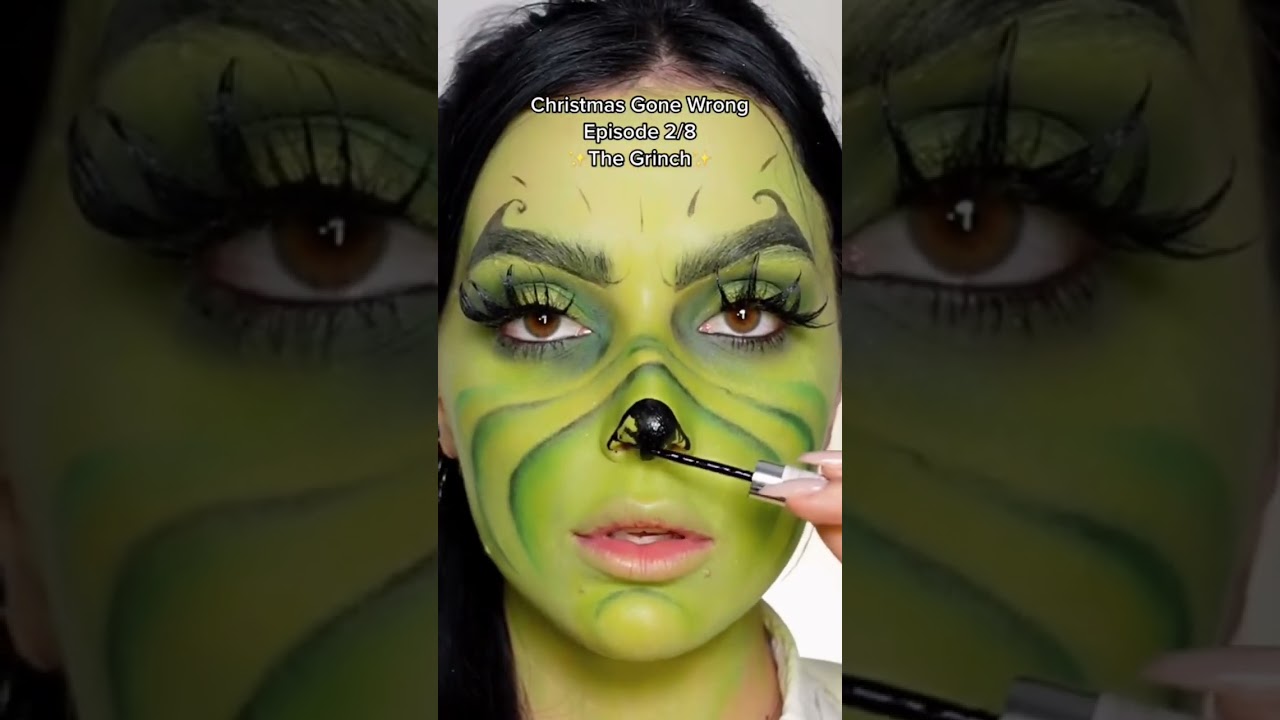 Episode 2/8, Christmas Gone Wrong: Grinch ✨ FAKE ALL⚠️ #thegrinch #christmasmakeup