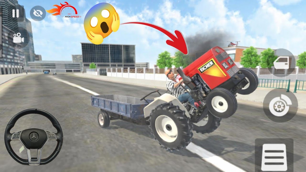 #video Indian Theft Auto Simulator 3d 🆕 Update 🔥 2025 || Franklin stunt by tractor 😱 New update !!