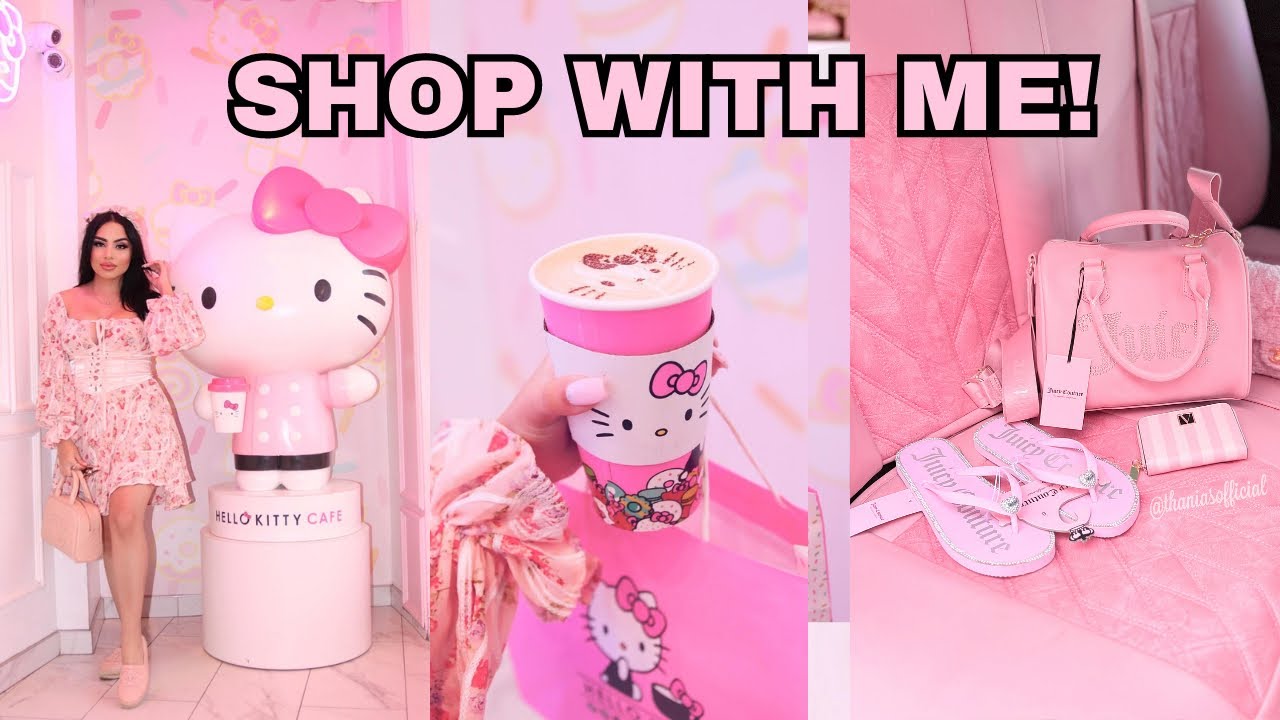 SHOP WITH ME + HAUL & Hello Kitty Cafe 🎀