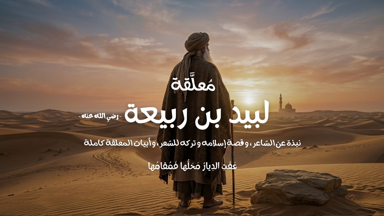 من أشهر و أفضل  المعلقات: معلقة لبيد بن ربيعة - رضي الله عنه -  | الشاعر الذي هجر الشعر بعد الإسلام