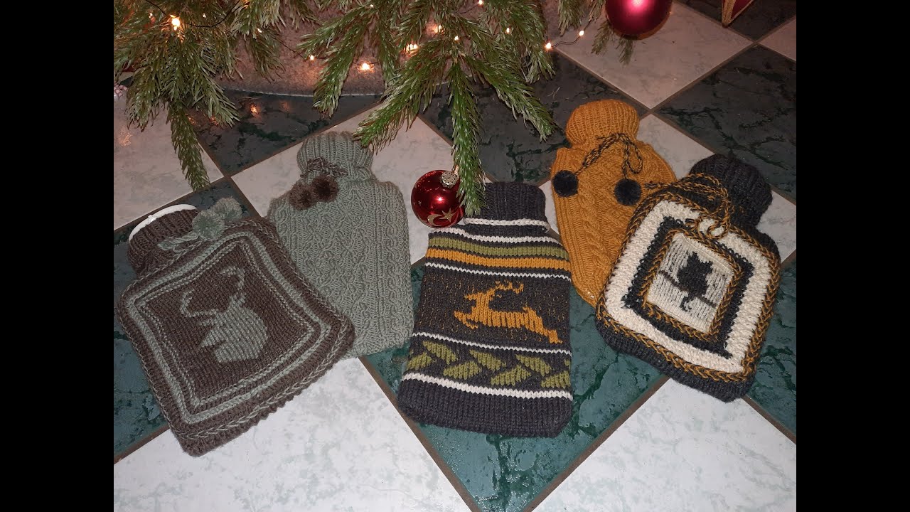 Wärmflaschenbezug stricken, einfarbig oder mit Colourwork / Fair Isle, Anleitung