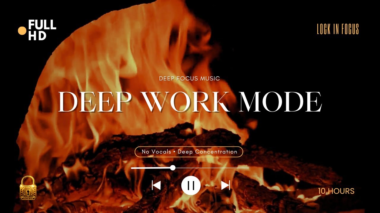 Lock In Late Night 🔥 | 10 Hours Fireplace Concentration & Deep Work Music