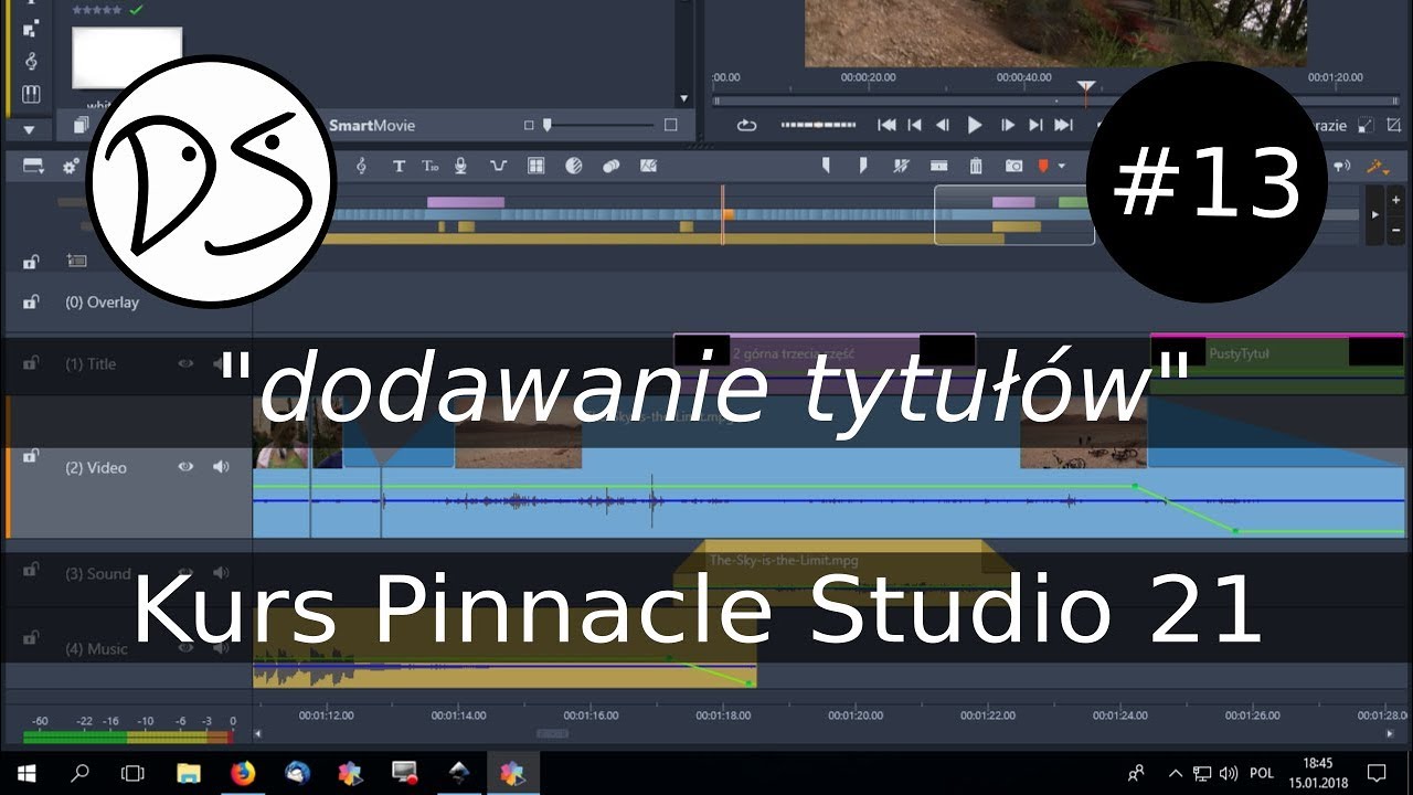 Kurs Pinnacle Studio 21 Ultimate  - cz.13 dodawanie tytuł&oacute;w