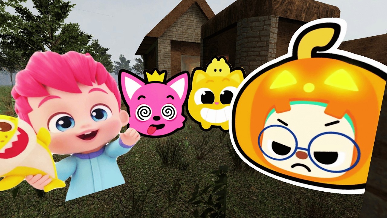 SUPER Pinkfong, Hogi, Bebefinn, Ninimo WRECKS HAVOC In MINECRAFT Village | Gmod Nextbots