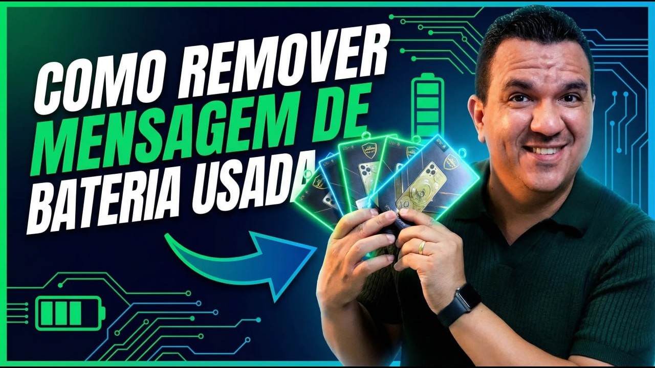 Mensagem de Bateria USADA ou DESCONHECIDA no iPhone - COMO RESOLVER? Bateria Decode Skaiky