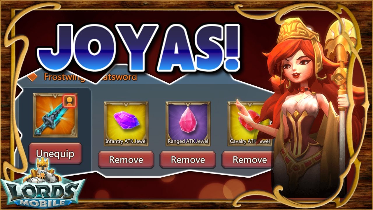 Lords Mobile ES - Guías - Como colocar tus joyas en la equipación? Petición suscriptores!