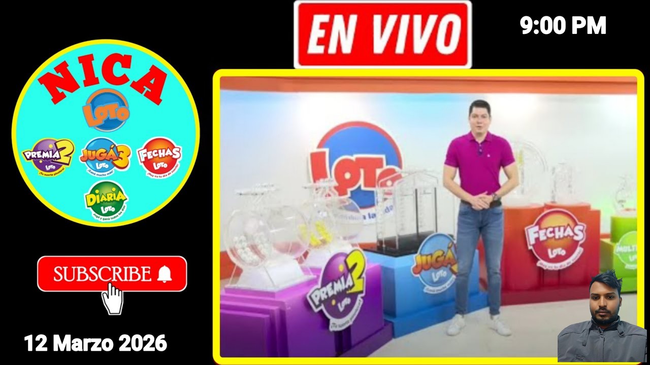 LOTO NICA SORTEO 9:00PM Resultado en vivo de hoy Jueves 12 Marzo 2026 #nica