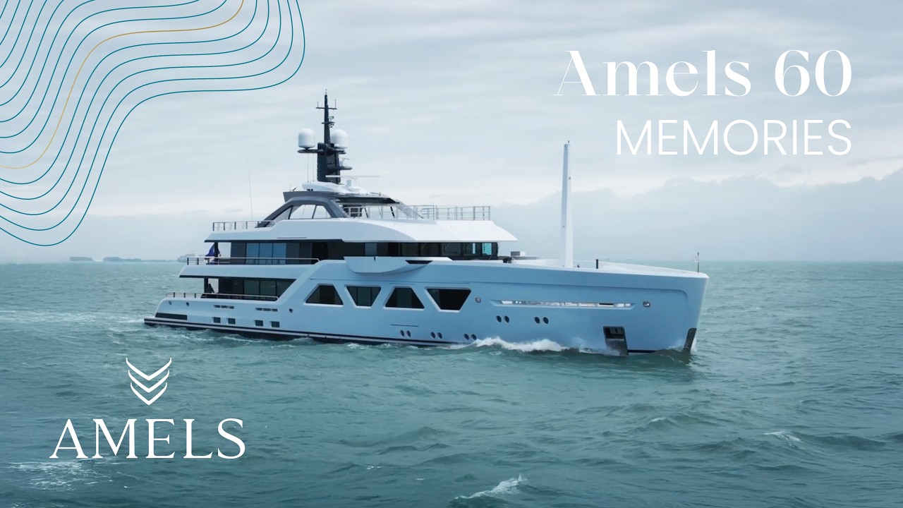 Amels 60 MEMORIES departure, from the Damen Yachting shipyard in Vlissingen, the Netherlands