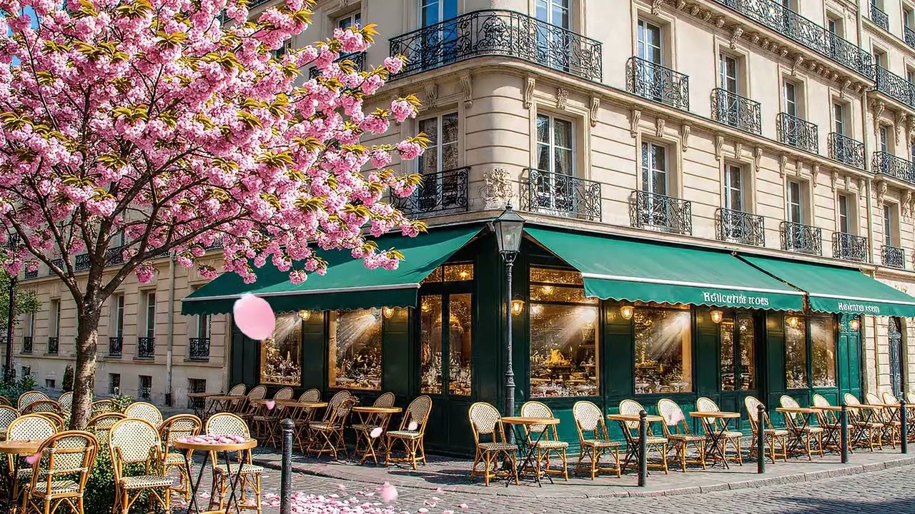 Peaceful Paris Spring Jazz – Outdoor Café Music for Relaxation & Mood Boost.