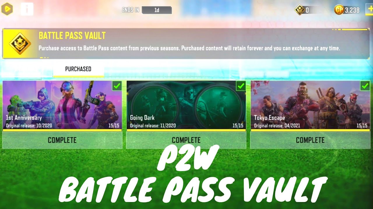 Pay 2 Win  BATTLE PASS VAULT - 1st Anniversary - Going Dark - Tokyo Escape - COD Mobile