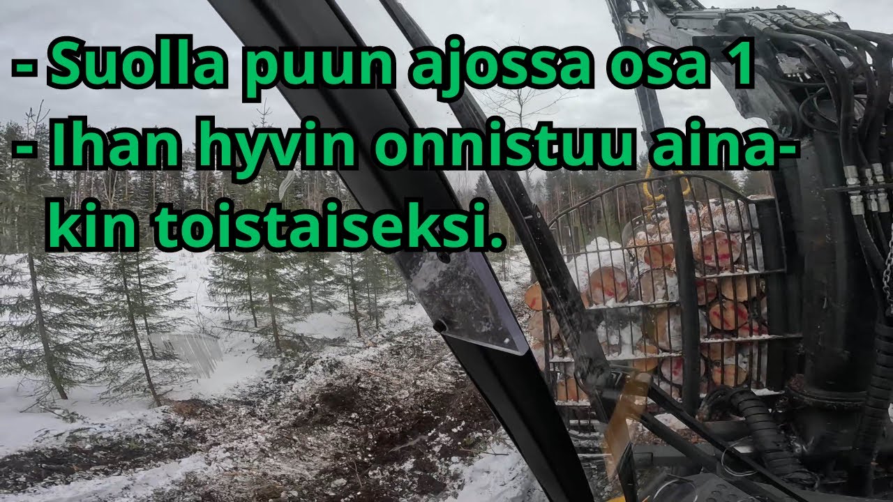 Suolla uudistushakkuuta ajamassa ja Meinaa pehmeitä kohtia olla välillä. Ponsse Elk Active Crane