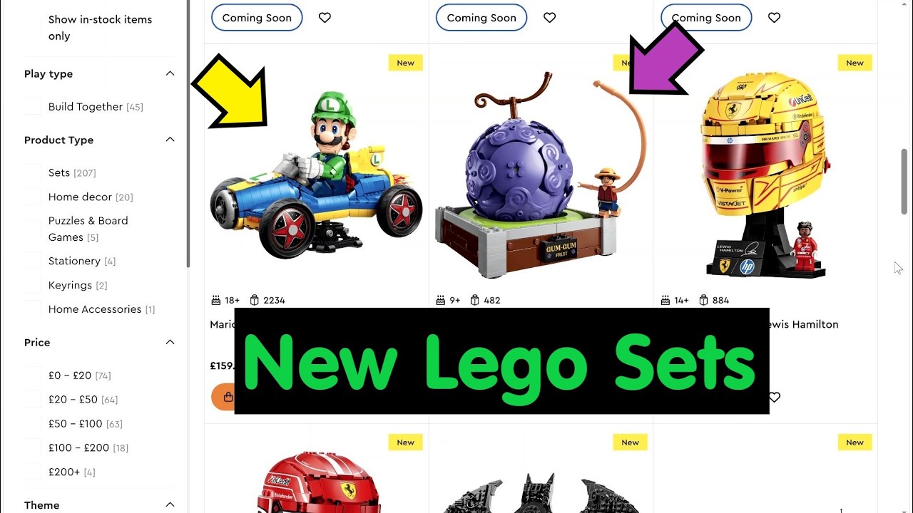 Lego News | Brand New Lego | Super Mario Luigi Kart And One Piece Gum Gum Fruit