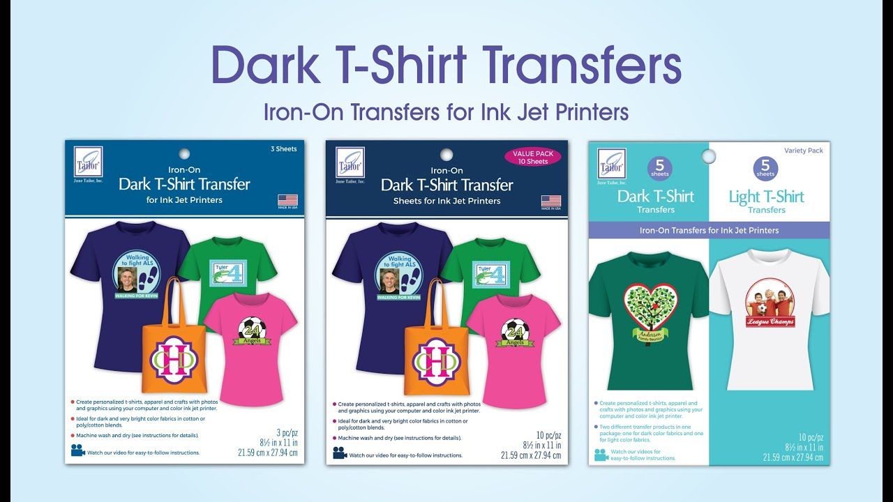 Dark T-Shirt Transfers for Ink Jet Printers