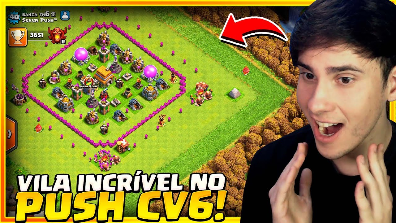 ESSA VILA É INCRÍVEL NO PUSH CV6!! CLASH OF CLANS