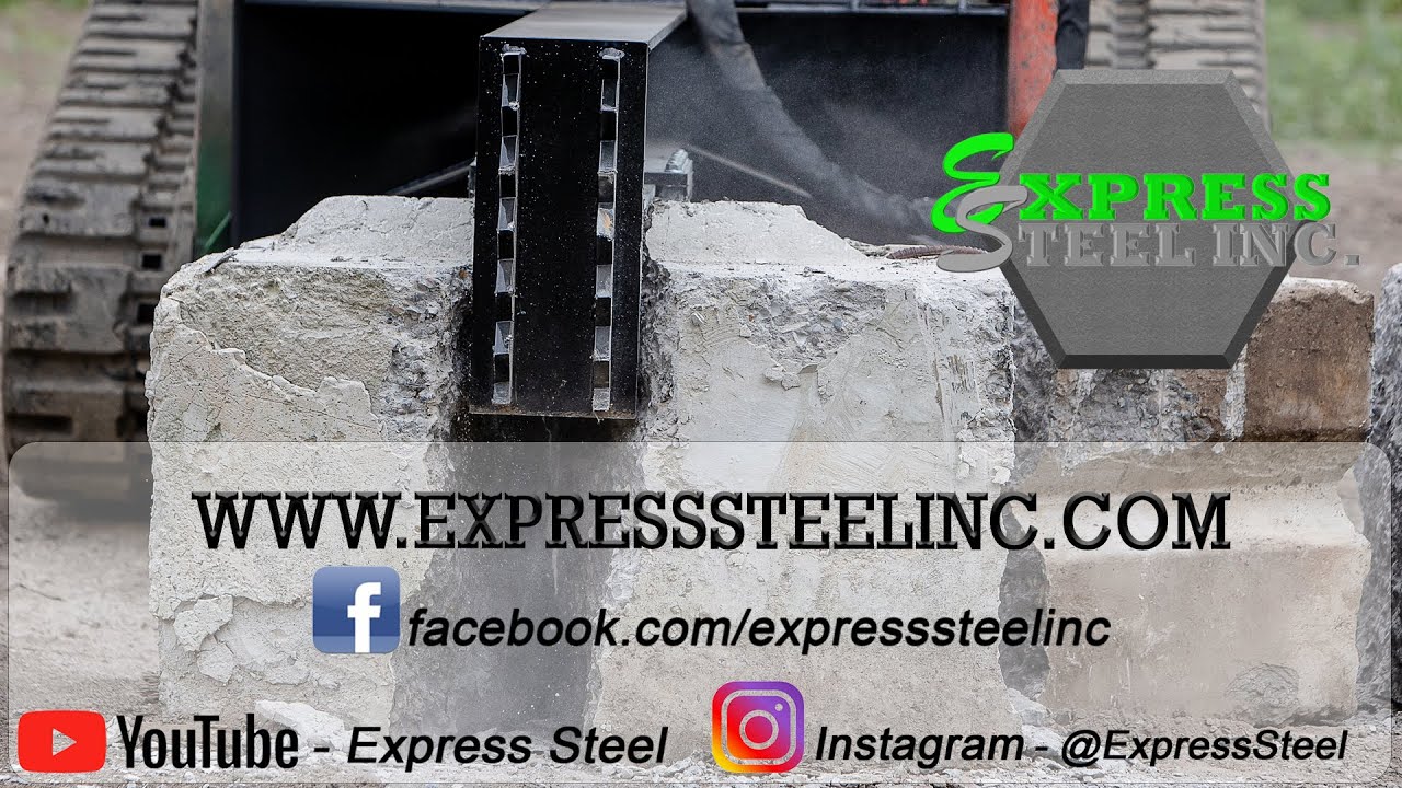 Log Splitter against concrete block and wood- Express Steel 2022