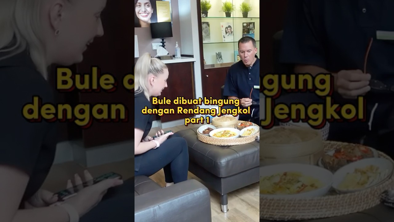 Reaksi bule pertama kali coba Rendang Jengkol part 1 #icipicipinternasional #reaksibule #food