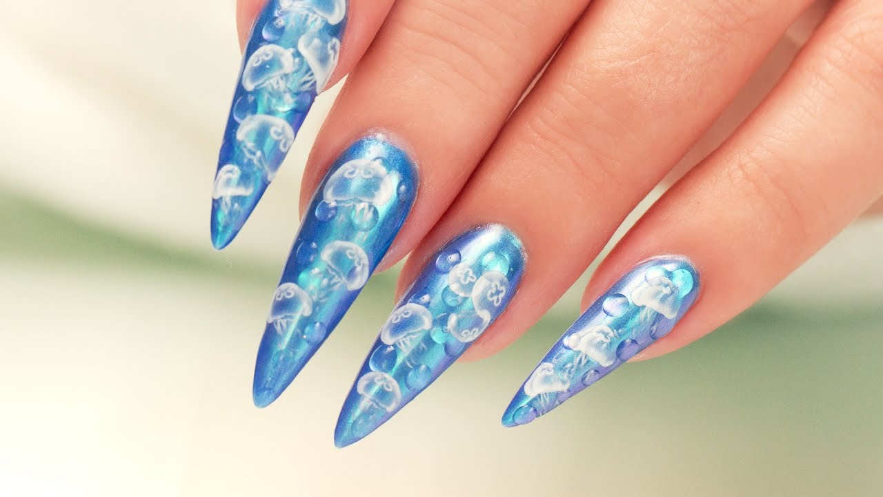 Chrome, 3D Bubbles and Jellyfish Nail Art