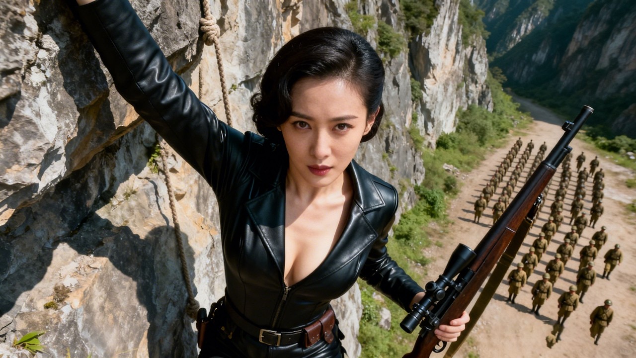 日軍攔截特工小隊，卻不知美女特工早已埋伏在山上，下一秒將他們全部狙殺！#抗日