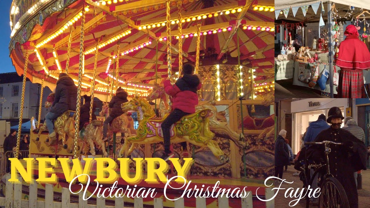 Walking Through a Victorian Christmas Fayre in Newbury, United Kingdom