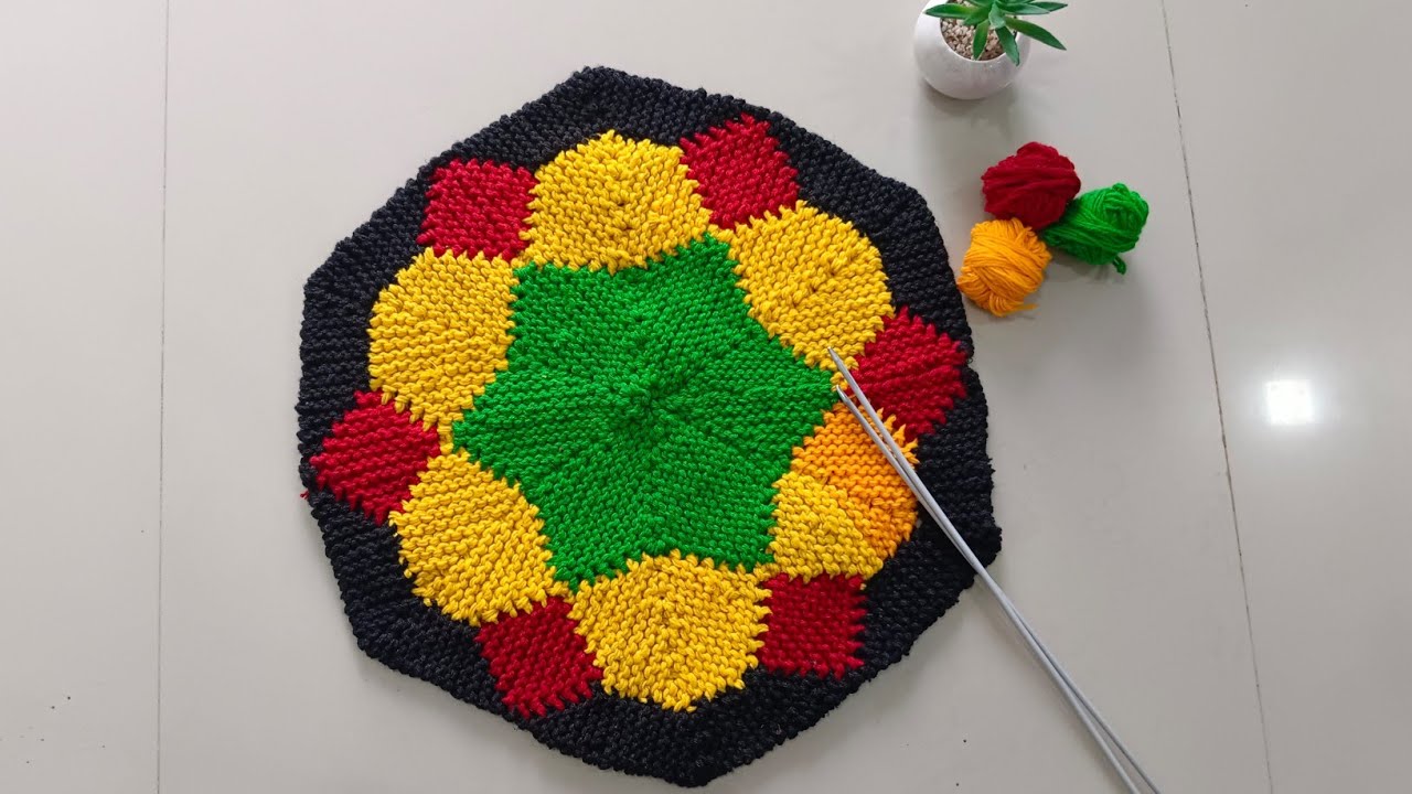 बड़े आकार का कलियों वाला पायदान बनाएं | 🏵️🌿..!!! Big Size Doormat Design. #doormat #paydan