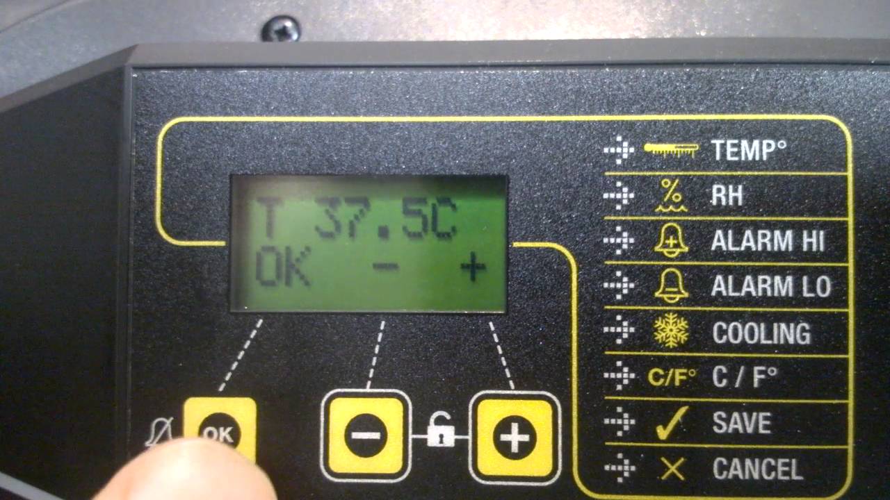 Brinsea Octagon Advance 20 & 40   Clip 5   Accessing the digital control menu on an Octagon ADVANCE