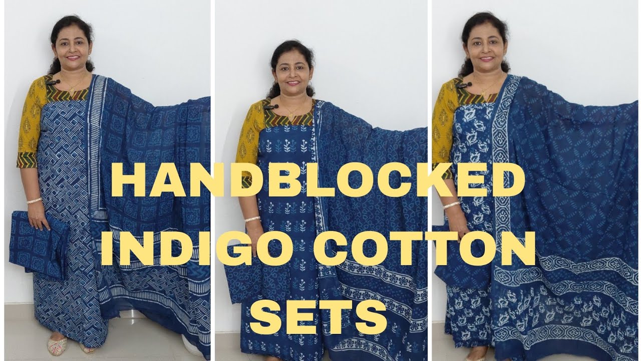 JAIPUR COTTON HANDBLOCKED INDIGO SETS (RESTOCKED!!) || FREE SHIPPING:+91 9061630106