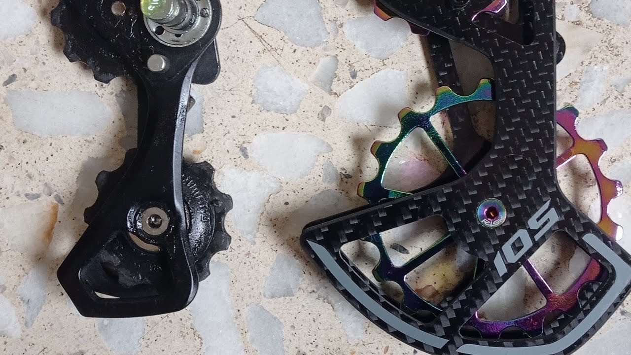 Tutorial montando patilla de cambio Shimano 105 de carbono con roldanas sobredimensionadas🔧🔧