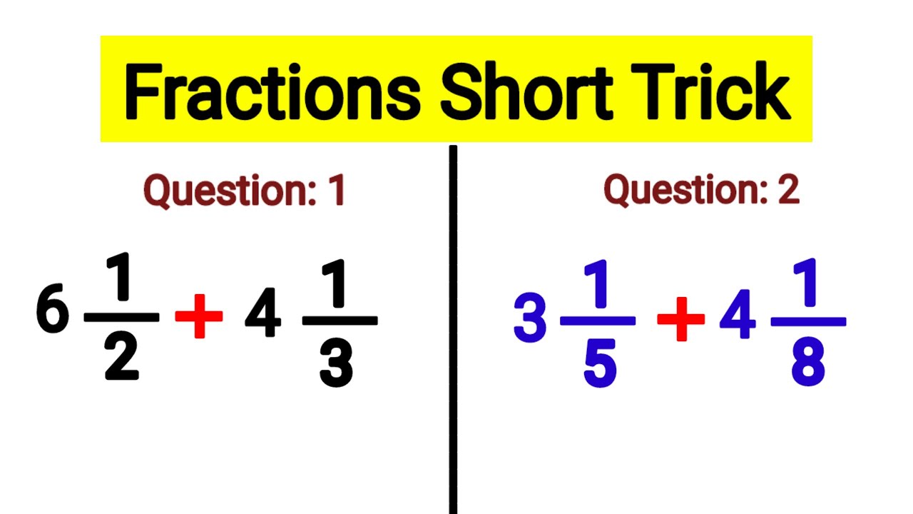 Solve Any Fraction in Just 3 Seconds | Fraction Super Short Trick | How to Solve Fractions #fraction