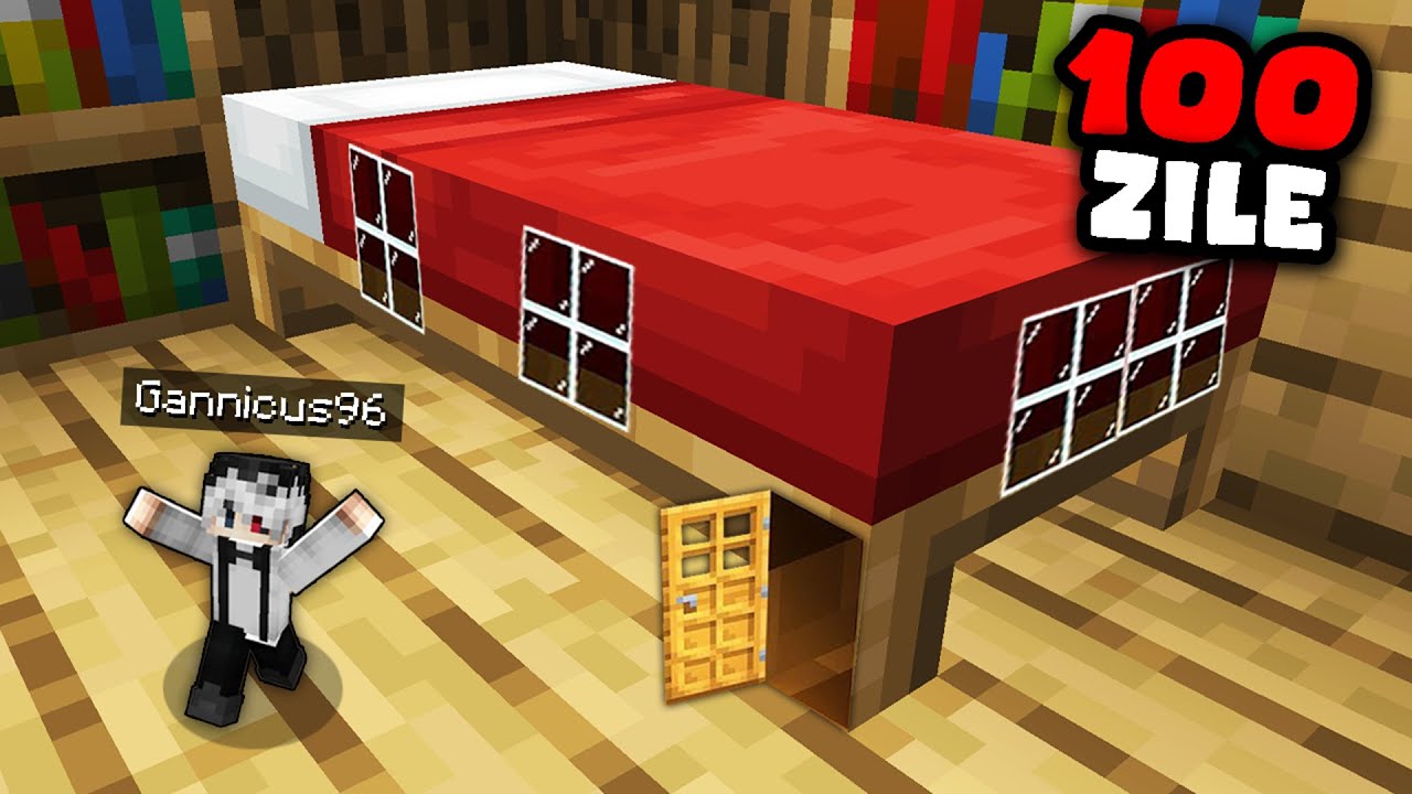 Am Supravietuit 100 de Zile Intr-un Pat Din Minecraft...