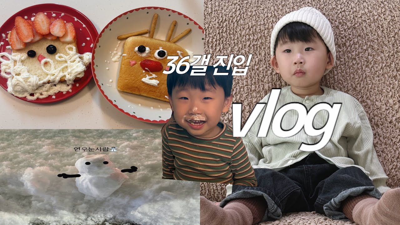 4개월 임산부 브이로그 | 36개월 아이와 집콕놀이 (빼빼로, 식빵 산타&루돌프, 트리 꾸미기🎅)