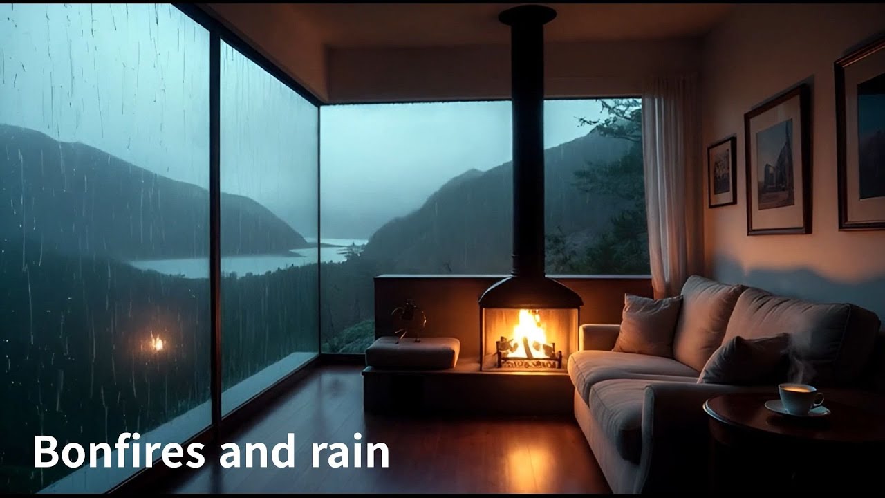 긴장을 풀어주고 심신을 안정시키는 모닥불과 빗소리/수면ASMR/불면증 해소/ 스트레스 완화/