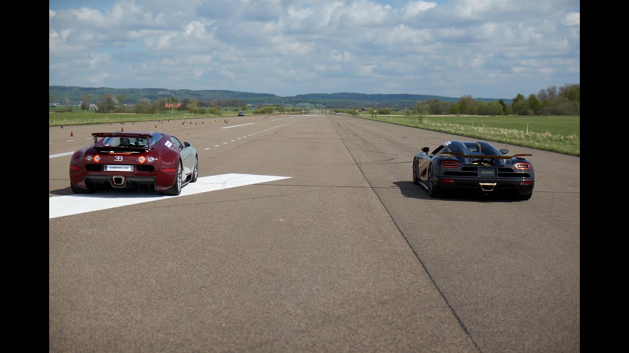 RACE Koenigsegg Agera S vs Bugatti Veyron 16.4 x 5 races action version multicamera