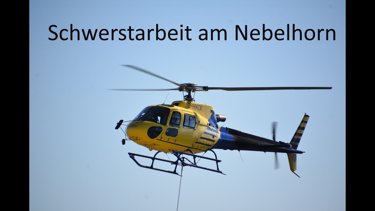 Schwerstarbeit mit dem AS 350 am Nebelhorn