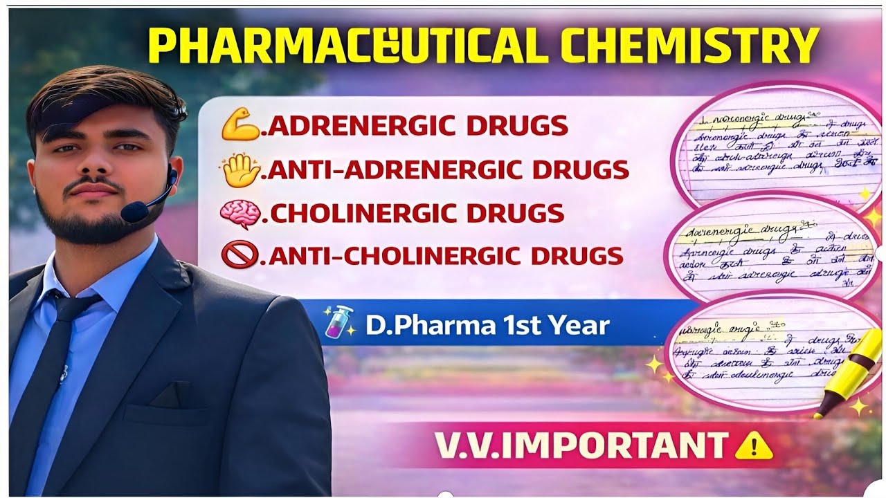 Exam में 100% आएगा 🔥 Adrenergic & Anti-Cholinergic Drugs | D Pharma 1st Year