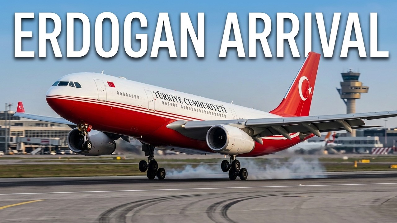 Türkiye Government Airbus A330: Recep Tayyip Erdoğan landing at Hamburg Airport