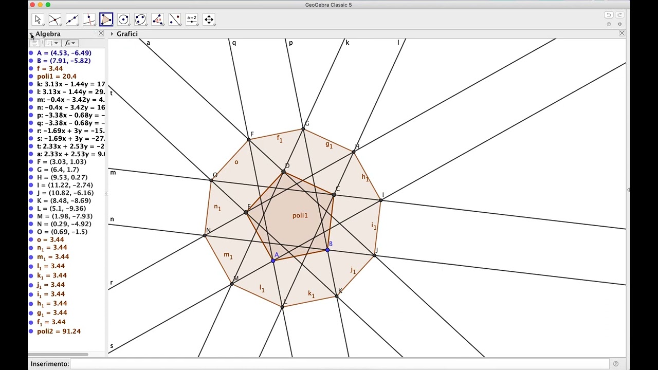 pentagono e perpendicolari con Geogebra
