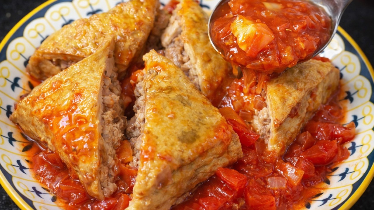Juicy Stuffed Tofu – Simple Family Cooking #SlowMeals