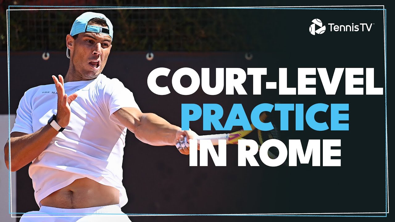 Nadal, Djokovic, Dimitrov, Rune, Ruud & More Court-Level Tennis Practice In Rome!