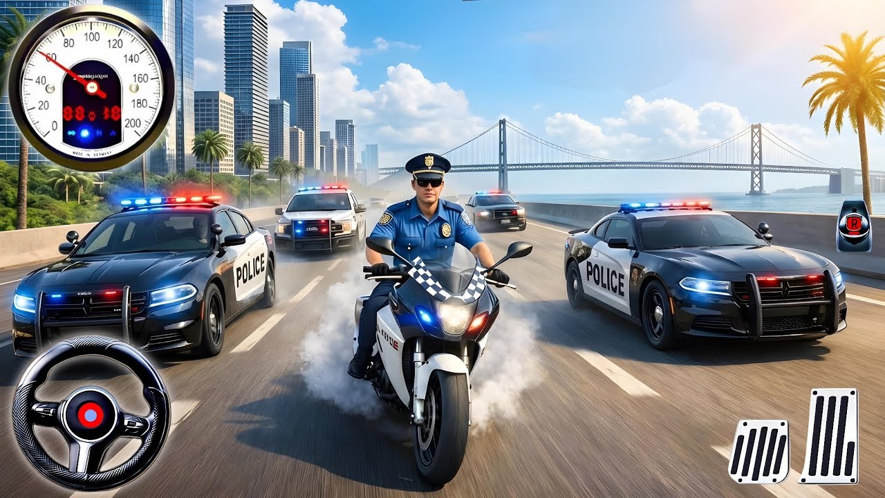 🚓 Police Car Chase Simulator 3D – Real City Cop Pursuit Gameplay (Android)