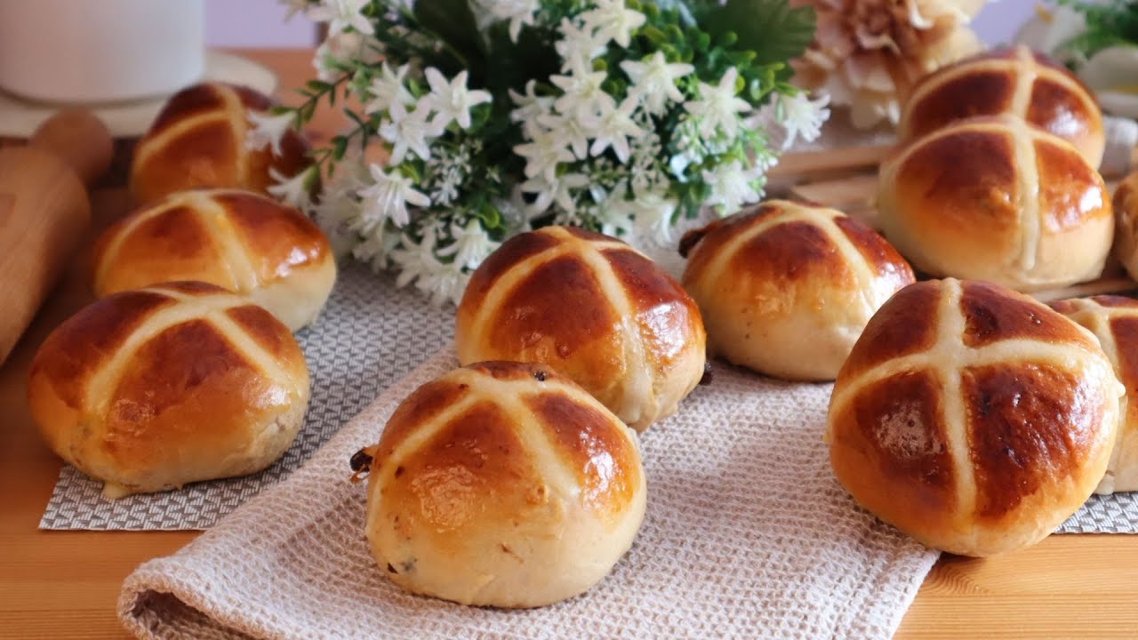 HOT CROSS BUNS (receta de panecillos de pascua) 🥇
