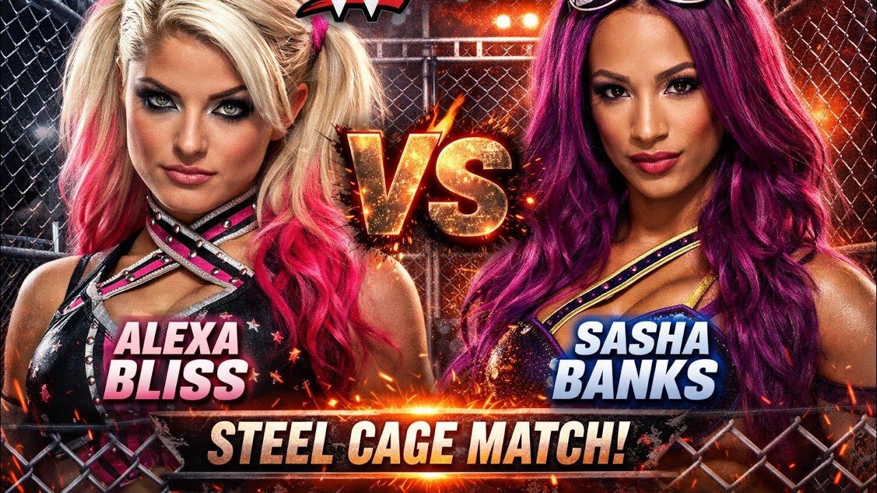 SASHA BANKS vs ALEXA BLISS 😱 | STEEL CAGE MATCH | WWE 2K17 OMG