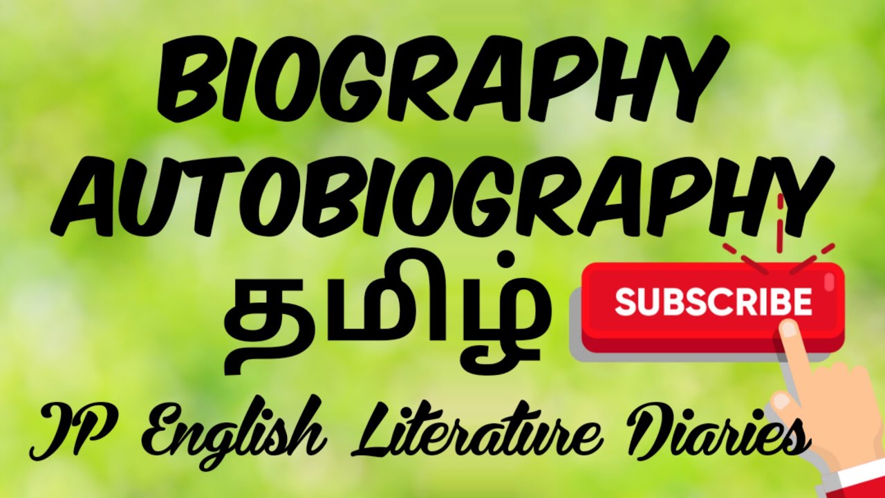 Biography and Autobiography in Tamil