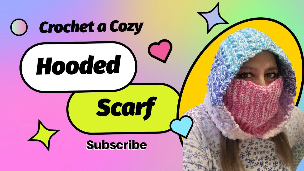 Cozy Hooded Scarf  #crochet #hooded #scarf #winterfashion #wheat
