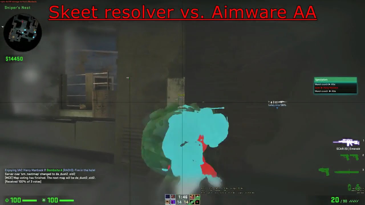 Skeet resolver vs. Aimware AA