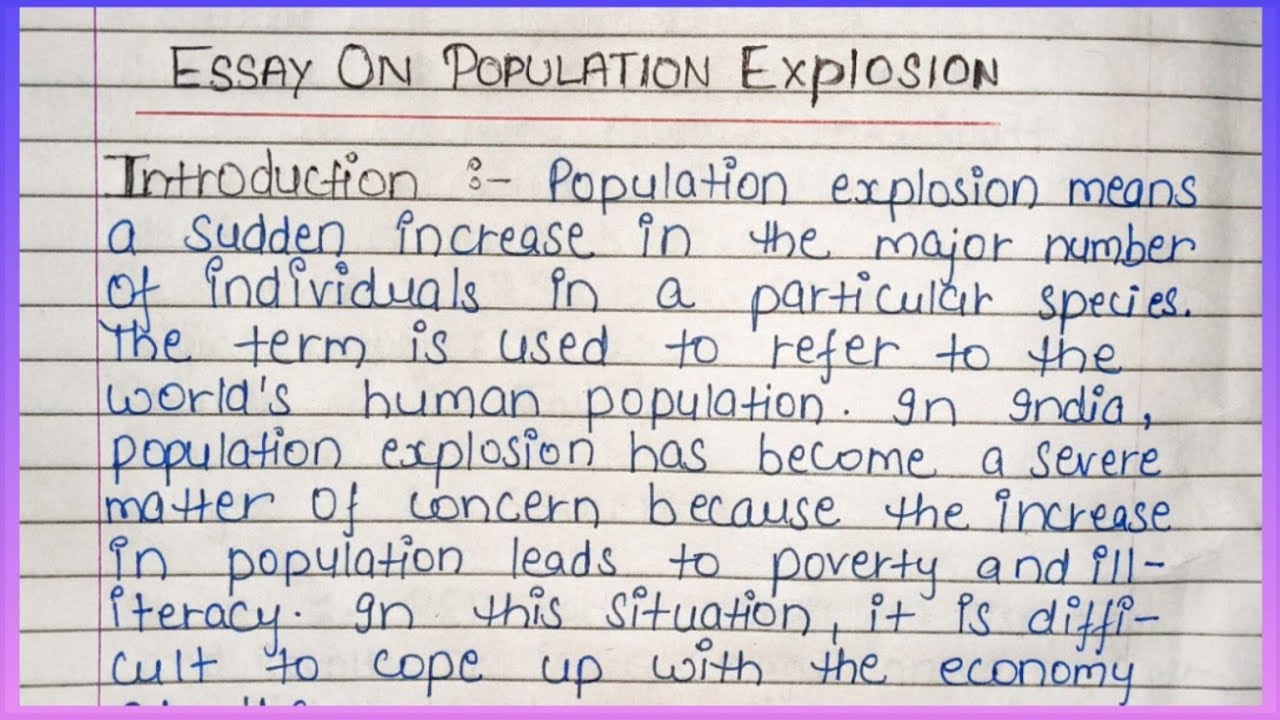 Essay on Population Explosion || Population Explosion Essay In English✍️