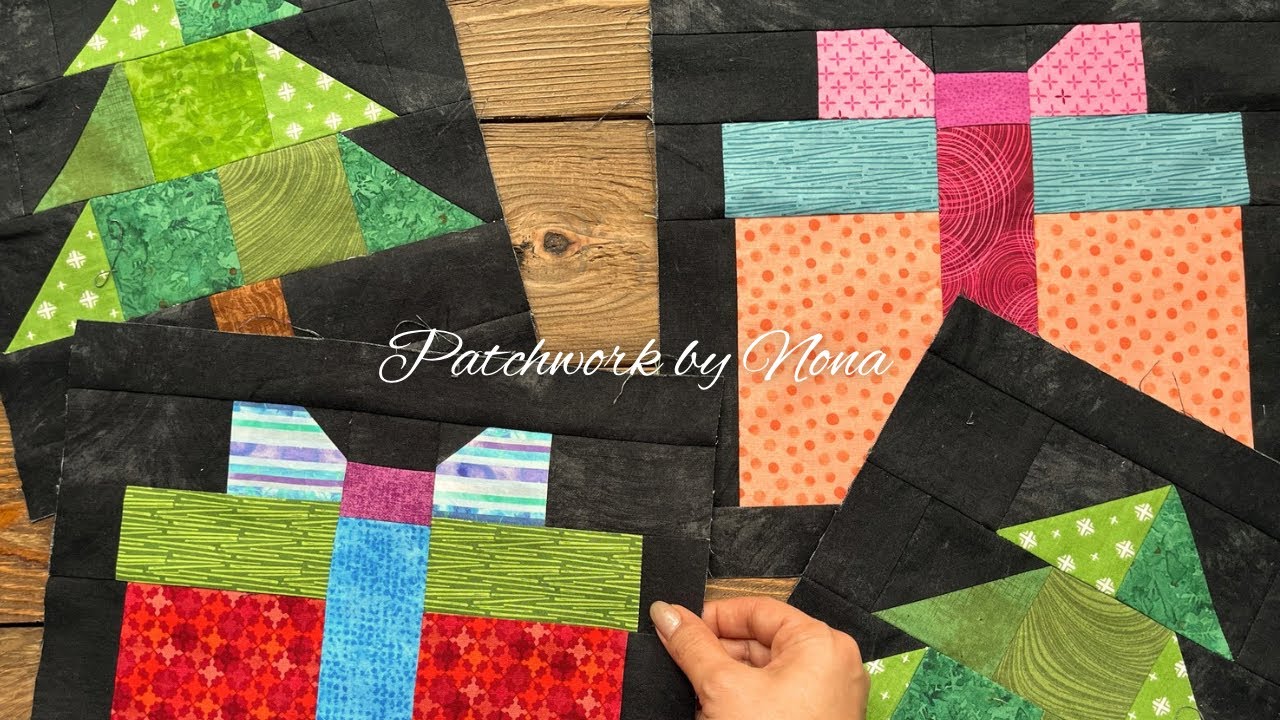 “Cute Christmas Quilt Blocks: Tree 🌲 & Gift”🎁 