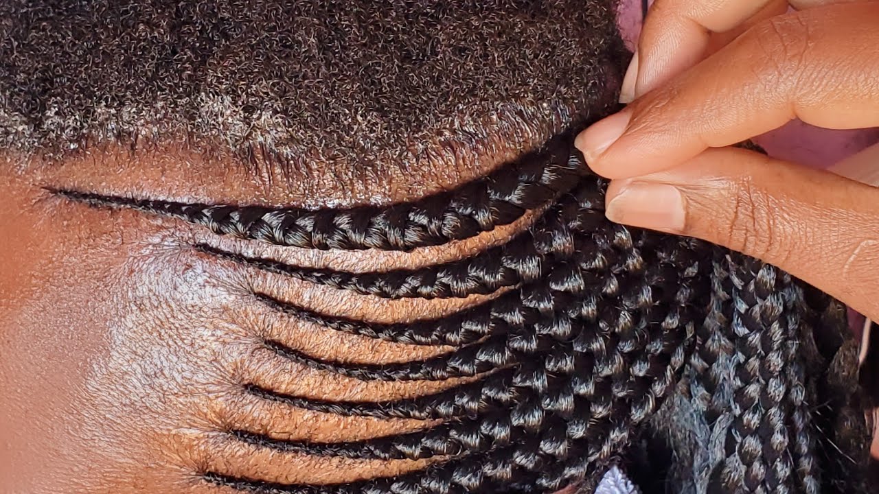 HOW TO FEED IN CORNROWS / PENCIL IN 4C HAIR STYLE