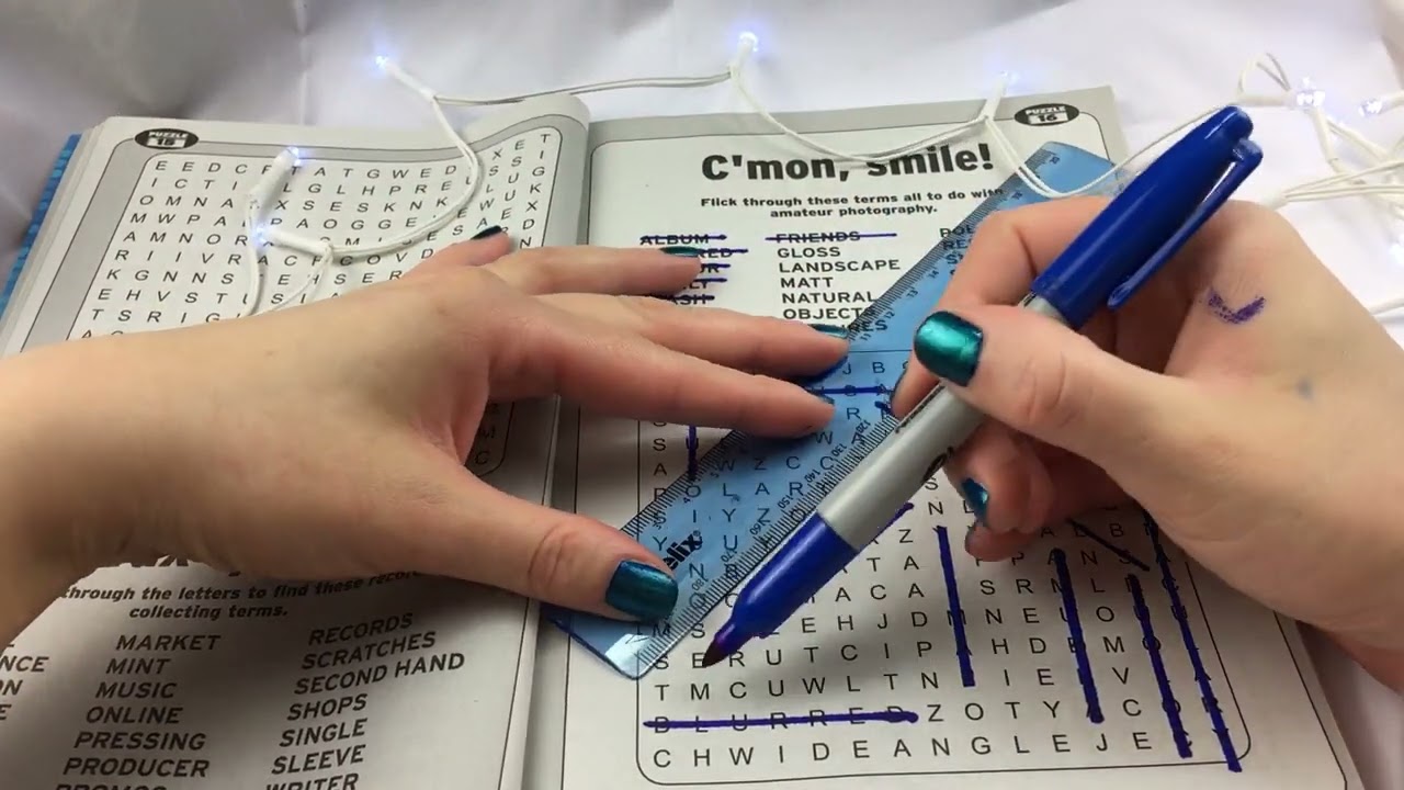 ASMR Words Search Puzzle - first ASMR video - whispering - soft spoken - tracing