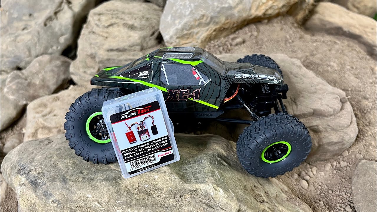 Stock AX24 Transmitter w/Furitek esc! Silence that whine and get better slow crawl!